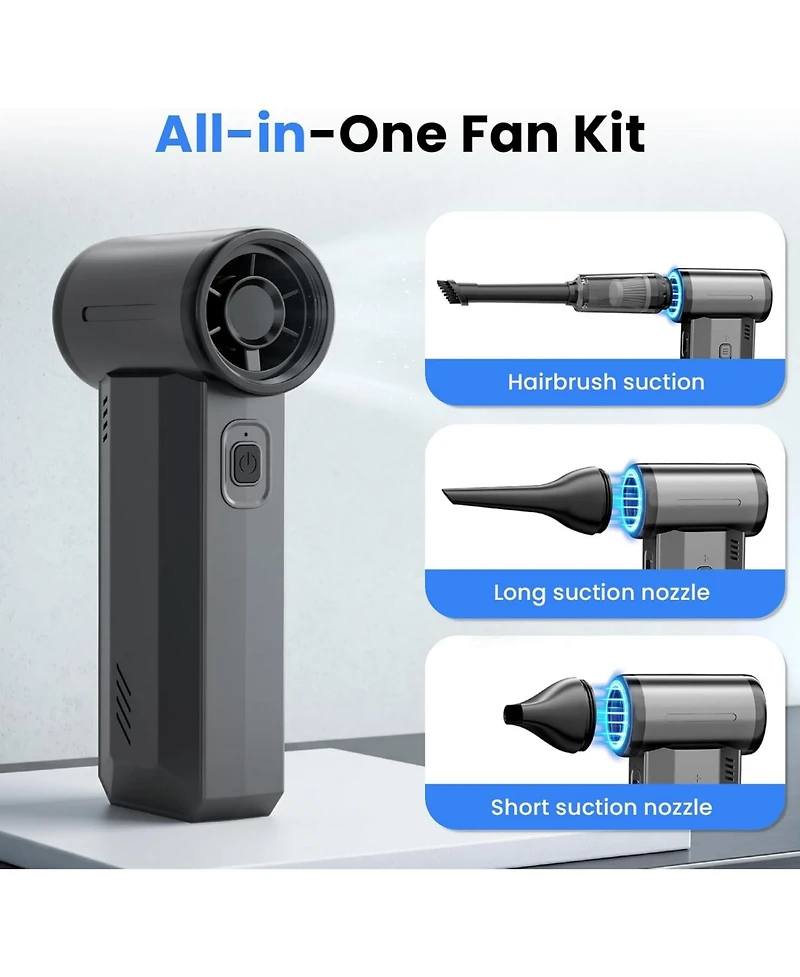 Antarctic Star 130,000 Rpm Jet Fan and Vacuum, 3-in-1 Blower with Stepless Speed