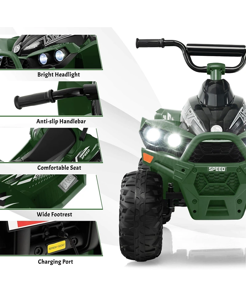 Mecale 12V Kids Ride On Atv with High/Low Speed and Comfortable Seat