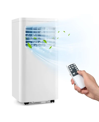 Costway 5000 Btu (8000 Btu Ashrae) Portable Air Conditioner 3-in-1 Ac Unit With Cool Dehum Fan Sleep Mode