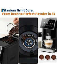 gaomon Automatic Coffee Machine with Built-in Grinder and Milk Frother, One-Touch Operation