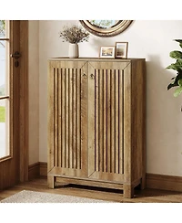 Tribesigns Shoe Cabinet with Doors, 5-Tier Shoe Storage Cabinet, Wooden Entryway Shoe Rack Organizer