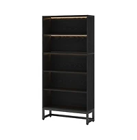 Slickblue Modern Tall Bookcase with Built-In Led Lights for Stylish Storage