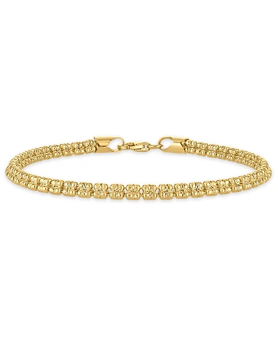 Macy's Men's Diamond-Cut Ice Chain Bracelet in 14k Gold over Sterling Silver