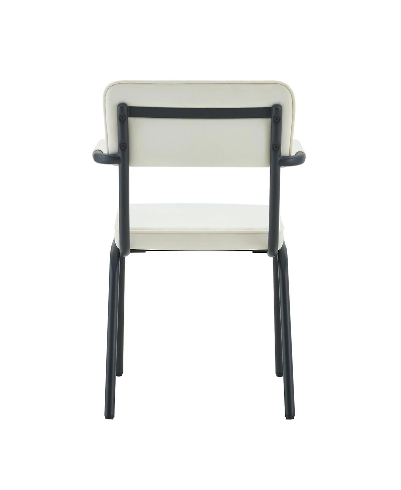 Streamdale Furniture Huggable Velvet Dining Chairs with Metal Legs, Set of 2