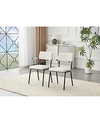 Streamdale Furniture Huggable Velvet Dining Chairs with Metal Legs, Set of 2