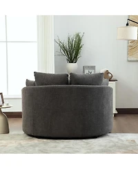 Streamdale Furniture 56.3'' Wide Upholstered Round Cuddle Chaise with Pillows