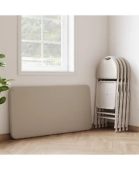 gaomon 4-Foot Folding Table with Upholstered Pu Leather Top