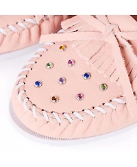 Minnetonka Women's Rhinestone Leather Moccasins