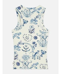 Scotch & Soda Women's Printed Rib Racer Tank Top and Tees