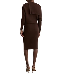 Reiss Women's Draped Off-Shoulder Rib-Knit Dress