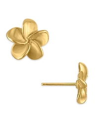 Macy's Polished Flower Stud Earrings in 10k Yellow Gold