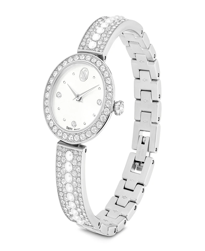 Swarovski Matrix Imitation Pearl Swiss Made Crystal Bangle Bracelet Watch 26 x 26mm