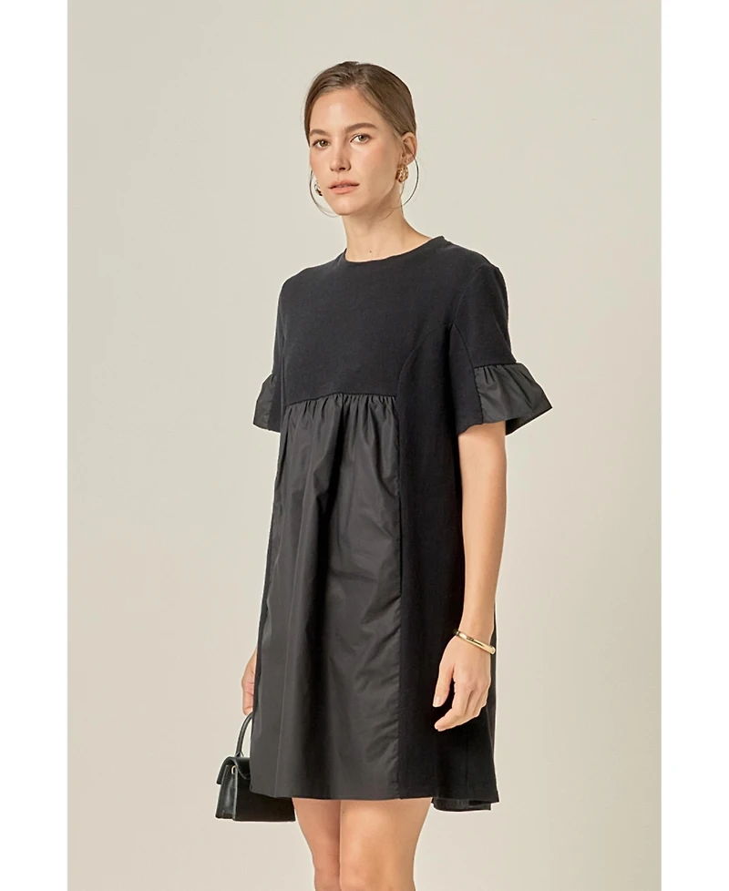 English Factory Women's Solid Mini Dress
