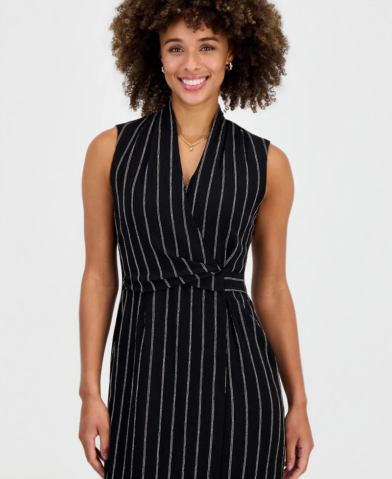 Kasper Women's Wrap-Front Sleeveless Midi Dress