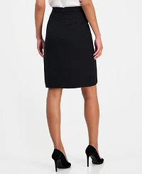 Kasper Petite Box Pleated Front A-line Skirt