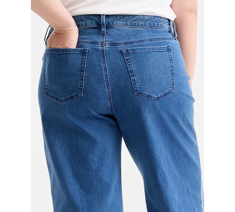 Style & Co Plus High-Rise 5-Pocket Wide-Leg Jeans, Macy's Exclusive