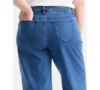 Style & Co Plus High-Rise 5-Pocket Wide-Leg Jeans, Macy's Exclusive