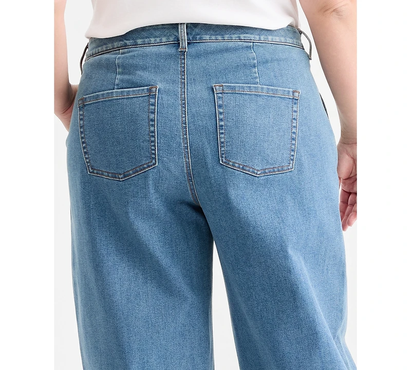 Style & Co Plus Wide-Leg High-Rise Jeans, Exclusively Macy's