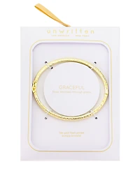 Unwritten Gold-Tone Plated Tooled Bangle Bracelet