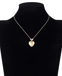 Unwritten Cubic Zirconia Fine Silver Plated Puff Heart Pendant Necklace