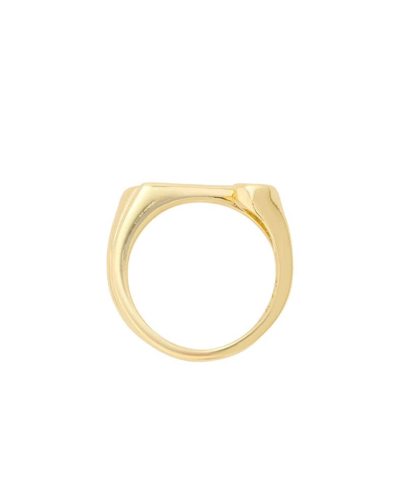 Unwritten Cubic Zirconia Gold-Tone Plated Double Stone Bypass Ring