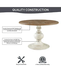 Madison Park Lexi 48" Round Wood Pedestal Dining Table