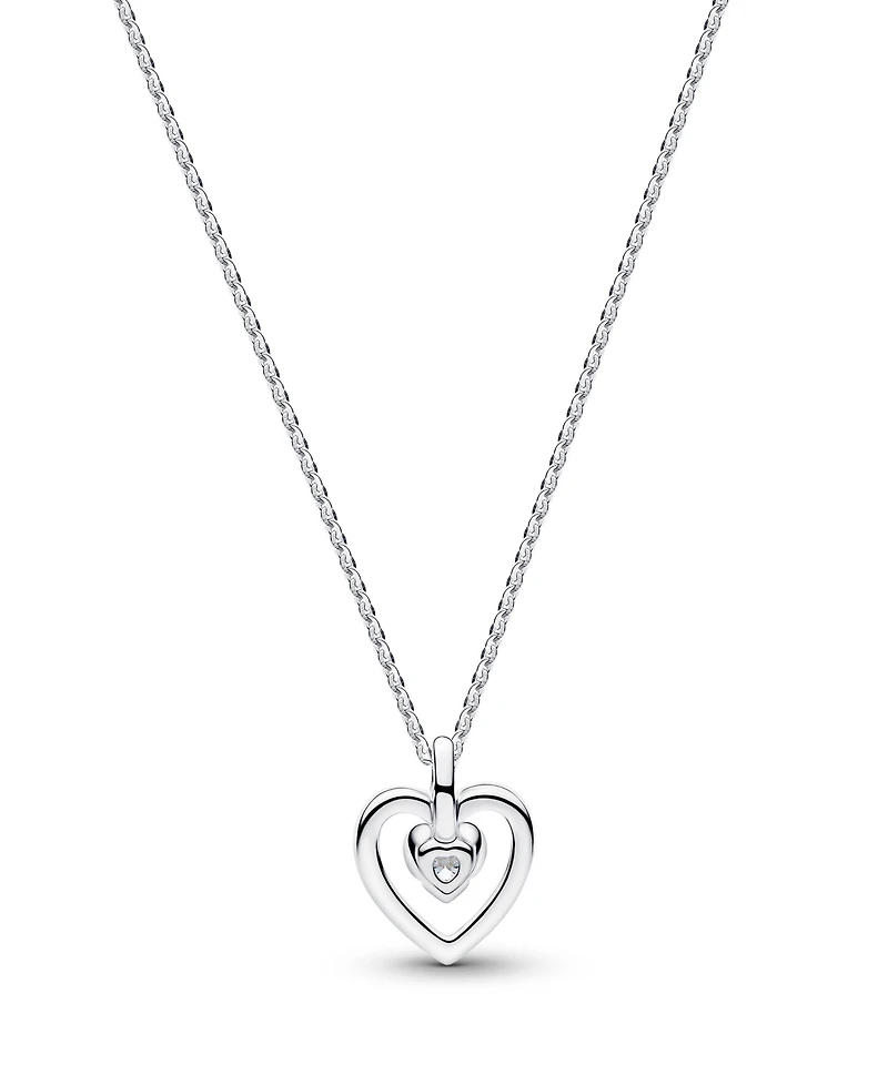 Pandora Talisman Sterling Silver Lab-Grown Diamond Heart Pendant Necklace