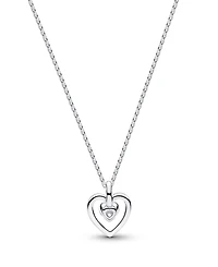 Pandora Talisman Sterling Silver Lab-Grown Diamond Heart Pendant Necklace