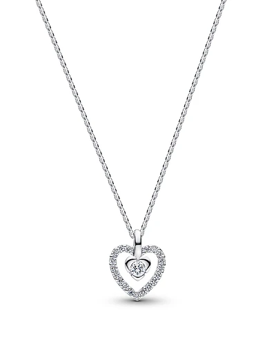 Pandora Talisman Sterling Silver Lab-Grown Diamond Heart Pendant Necklace