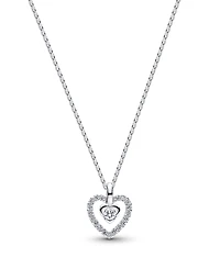 Pandora Talisman Sterling Silver Lab-Grown Diamond Heart Pendant Necklace