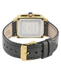 GV2 by Gevril Women's Padova Swiss Quartz Diamond Antracite Hand made Italian leather Strap Watch