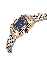 GV2 by Gevril Women's Milan Swiss Quartz Diamond Two toned Ss Iprg Stainless Steel Bracelet Watch