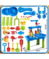 Gnuadz 3-Tier Sand Water Table Kids Sensory Play Toys