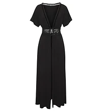 Lascana Women's Crochet Trim Cover up Beach Dress
