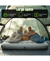 Costway Inflatable Camping Tent with Screened Porch, Mesh and Transparent Windows, Door