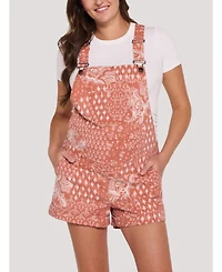 Motherhood Maternity Women's Stretch Waist Short Overalls