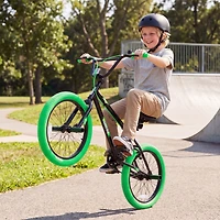Costway Freestyle Bmx Bike, 20" Trick Bicycle with 360 Degree Steering, Adjustable Seat