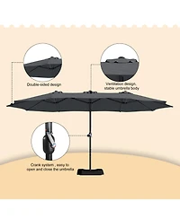 Boyel Living 15 Feet Patio Umbrella with Base Included Outdoor Double-sided Umbrella Extra Large Umbrella for Patio