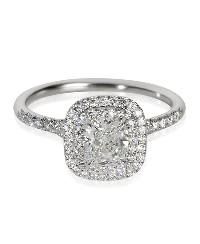 Pre-Owned Tiffany & Co 1.07 ct Cushion Diamond Soleste Double Halo Engagement Ring