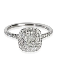 Pre-Owned Tiffany & Co 1.07 ct Cushion Diamond Soleste Double Halo Engagement Ring