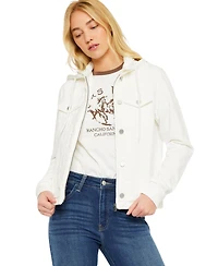 KanCan Women's Eleni Hooded Denim Jacket