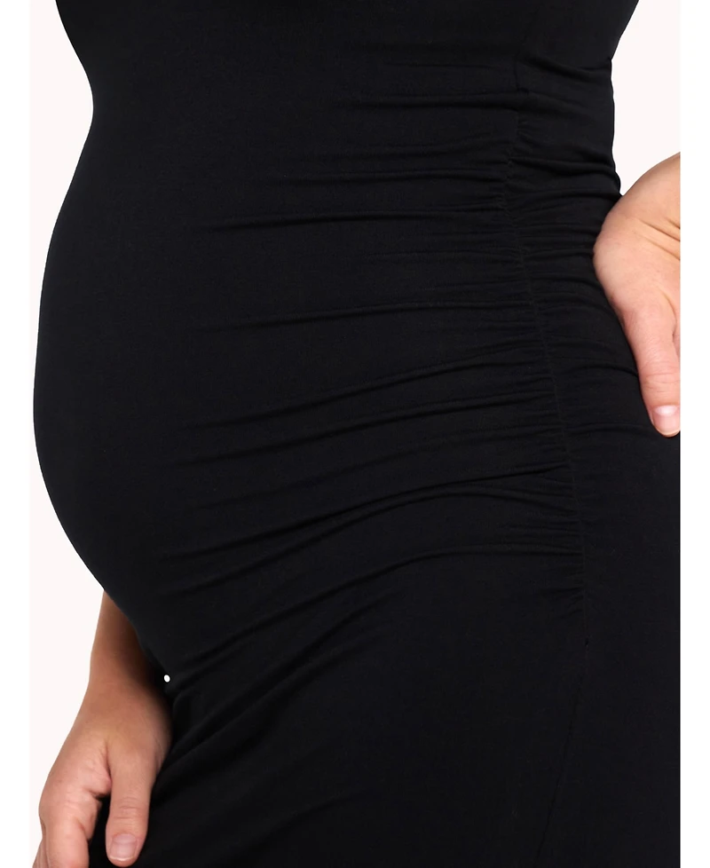 Motherhood Maternity Muscle Sleeve V-Neck Mini Dress