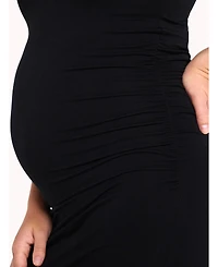 Motherhood Maternity Muscle Sleeve V-Neck Mini Dress