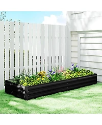 Outsunny Galvanized Raised Garden Bed Metal Planter Box Easy Quick Setup