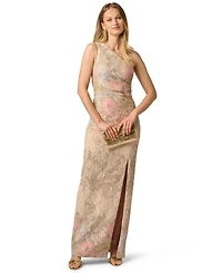 Adrianna Papell Women's One Shoulder Floral Printed Gown