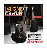 Pyle 6-String Classic Nylon String Guitar, 30 Acoustic Junior Scale with Digital Tuner and Accessory Kit