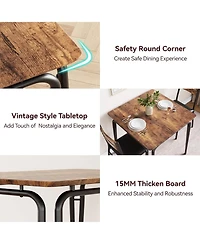 gaomon 3-Piece Square Dining Set for 2, Table & 2 Chairs for Small Spaces