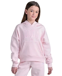 adidas Big Girls' 7-16 Long-Sleeve Graphic Fleece Hooded Pullover Sweatshirt