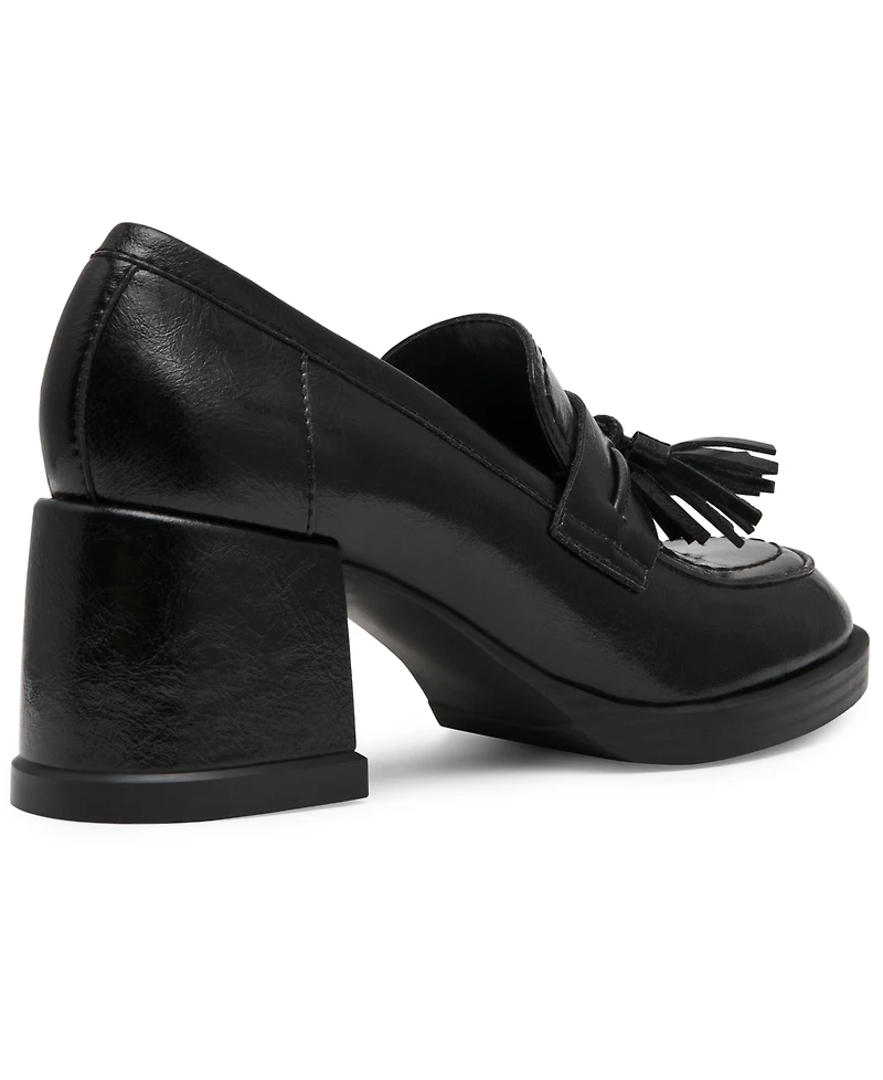 Steve Madden Women's Bettie Block Heel Tassel Loafer Pumps