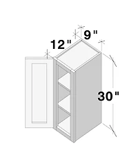Boyel Living Standard Wall Cabinet (1 Door 2 Shelves), Kitchen Cabinet with Solid Wood Frame, Soft-Close Hinge